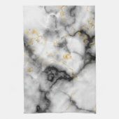 Grey Black White en Gold Marble Pattern Theedoek (Verticaal)