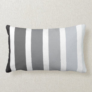 Grey Black White Ombre Stripes Kussen