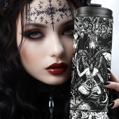 Grey Black Witchy Gothic Victoriaans Gothic Baphom Thermosbeker