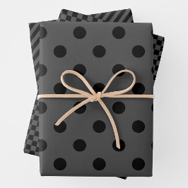 Grey & Black Wrapping Paper Sheets