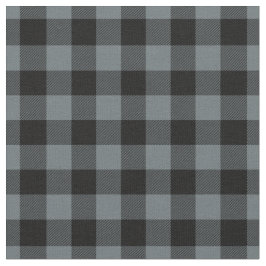Grey Blue & Black Plaid Gingham Stof