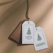 Grey-Blue Evergreen Tree Gift Labels – Set van 10 Cadeaulabel