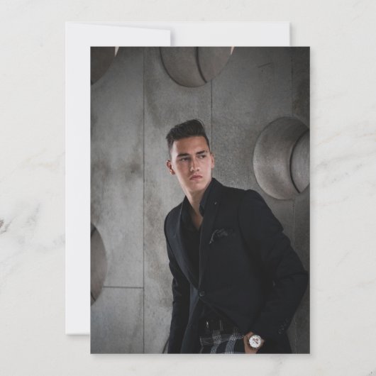 Grey Blue Gears Engineering Afstuderen Foto Kaart (Achterkant)