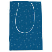 Grey Blue Golf Ball / Flag Pattern Gift Bag Medium Cadeauzakje (Voorkant)
