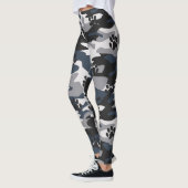 Grey Blue Light Crimson Cat Paw Camouflage Pattern Leggings (Links)