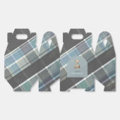 Grey & Blue Plaid Teddy Bear Boy Baby shower Bedankdoosjes (Ongevouwen)