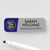 Grey Blue Professional Logo Name Title Tag (In situ)