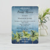 Grey Blue Tropical Palm Trees Vrijgezellenfeest Kaart (Staand voorkant)