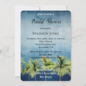 Grey Blue Tropical Palm Trees Vrijgezellenfeest Kaart (Voorkant)