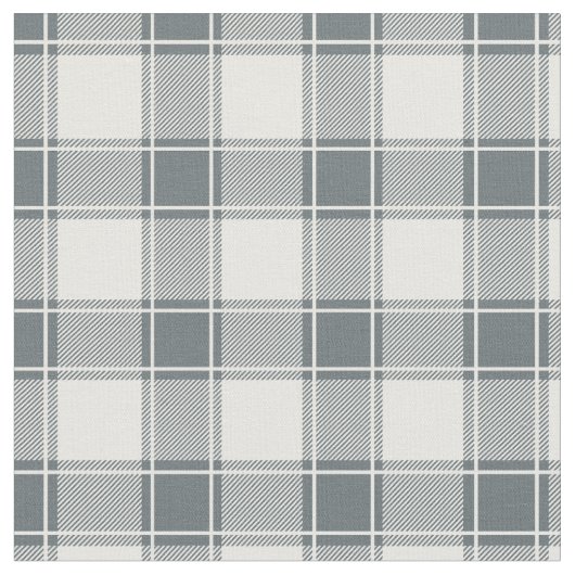 Grey Blue & White Buffalo Plaid Stof (Close Up)