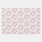 Grey Blush Pink Rose Bloemen Hart Vrijgezellenfees Inpakpapier Vel (Voorkant)