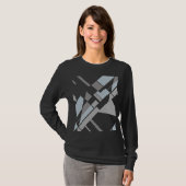 Grey Bold Geometrische Diagonale Abstracte Kunst M T-shirt (Voorkant volledig)