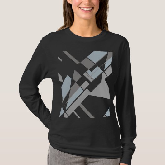 Grey Bold Geometrische Diagonale Abstracte Kunst M T-shirt (Voorkant)