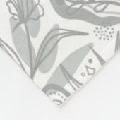 Grey Botanical Seamless Pattern Fleece Deken (Hoek)