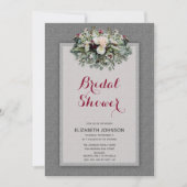 Grey Bourgogne Floral Waterverf Vrijgezellenfeest Kaart (Voorkant)