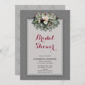 Grey Bourgogne Floral Waterverf Vrijgezellenfeest Kaart (Voorkant / Achterkant)