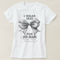 Grey Bow Brain Tumor Ik Draag grijs voor mijn moed