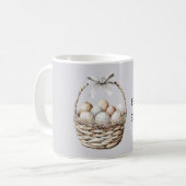 Grey Bow Easter Eggs Basket Koffiemok (Voorkant links)