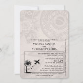 Grey Brazil Passport Uitnodiging voor een bruiloft (Voorkant)