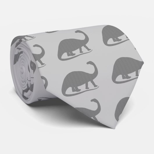 Grey Brontosaurus Stropdas (Opgerold)