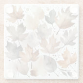 Grey Brown Maple verlaat Autumn Wedding Onderzette Glazen Onderzetter (Achterkant)