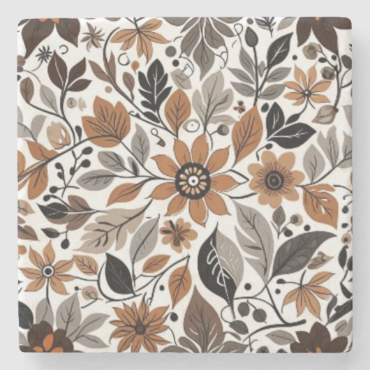 Grey Brown Maple verlaat Autumn Wedding Onderzette Stenen Onderzetter (Voorkant)