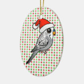 Grey Budgie Santa Claus Keramisch Ornament (Links)