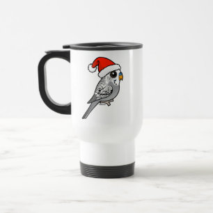 Grey Budgie Santa Claus Reisbeker