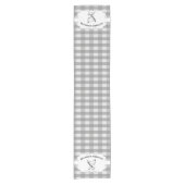 Grey Buffalo Plaid Boerderij Chicken Korte Tafelloper (Voorkant)
