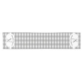 Grey Buffalo Plaid Boerderij Chicken Korte Tafelloper (Horizontaal)