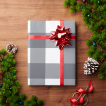 Grey Buffalo Plaid Wrapping Paper