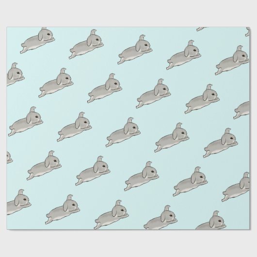 Grey bunny cadeaupapier (Vlak)