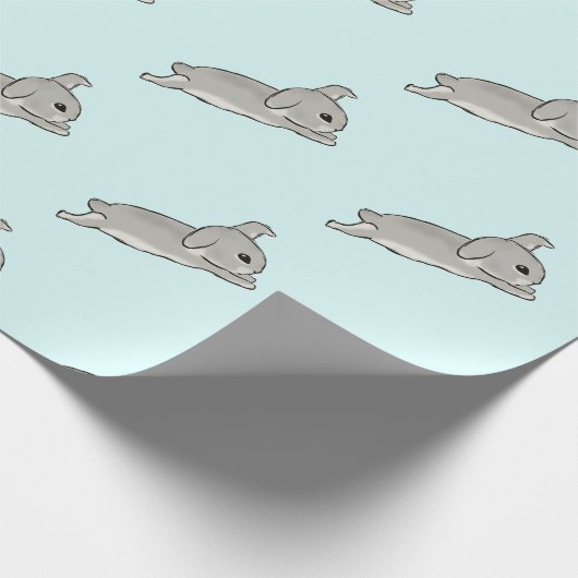 Grey bunny cadeaupapier (Hoek)