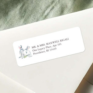 Grey Bunny Return Address Envelope Labels