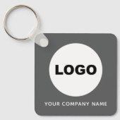 Grey Business Company Promotionele Logo QR-code Sleutelhanger (Voorkant)