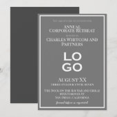 Grey Business Corporate Event met Custom Logo Kaart (Voorkant / Achterkant)