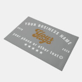Grey Business logo Bedrijfsnaam Branded Deurmat (Schuin)