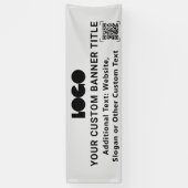 Grey Business Logo Company QR-code Buiten 2,5x8 Spandoek (Verticaal)