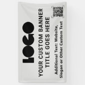 Grey Business Logo Company QR-code buitenshuis 3'x Spandoek (Verticaal)