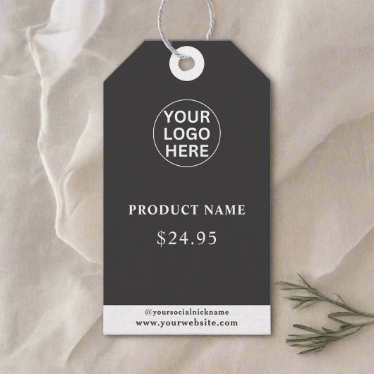 Grey Business logo Professional Bedankt Prijs Cadeaulabel