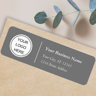 Grey Business Logo Professional-retouradres Etiket