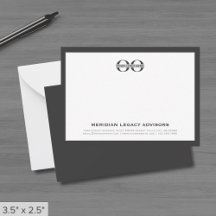 Grey Business Note Kaart met Logo