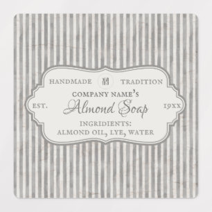 Grey Business Solopreneur Handgemaakte Zeep Labels