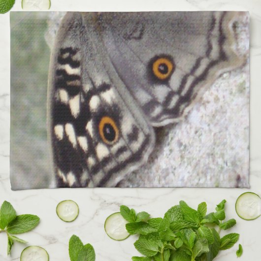 Grey Butterfly Afbeelding - Keuken Theedoek (Gevouwen)