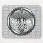 Grey caduceus Hospice Nurse Muismat (Voorkant)