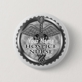Grey caduceus Hospice Nurse Ronde Button 5,7 Cm