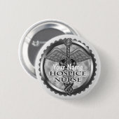 Grey caduceus Hospice Nurse Ronde Button 5,7 Cm (Voorkant /achterkant)