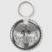 Grey caduceus Hospice Nurse Sleutelhanger (Voorkant)