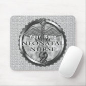 Grey caduceus neonataal verpleegkundige muismat (Met muis)