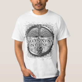 Grey caduceus neonataal verpleegkundige t-shirt